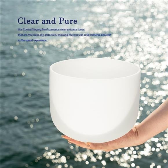 F Note Quartz Crystal Singing Bowl 8 Inch Heart Chakra Meditation Sound Healing - Picture 5 of 6